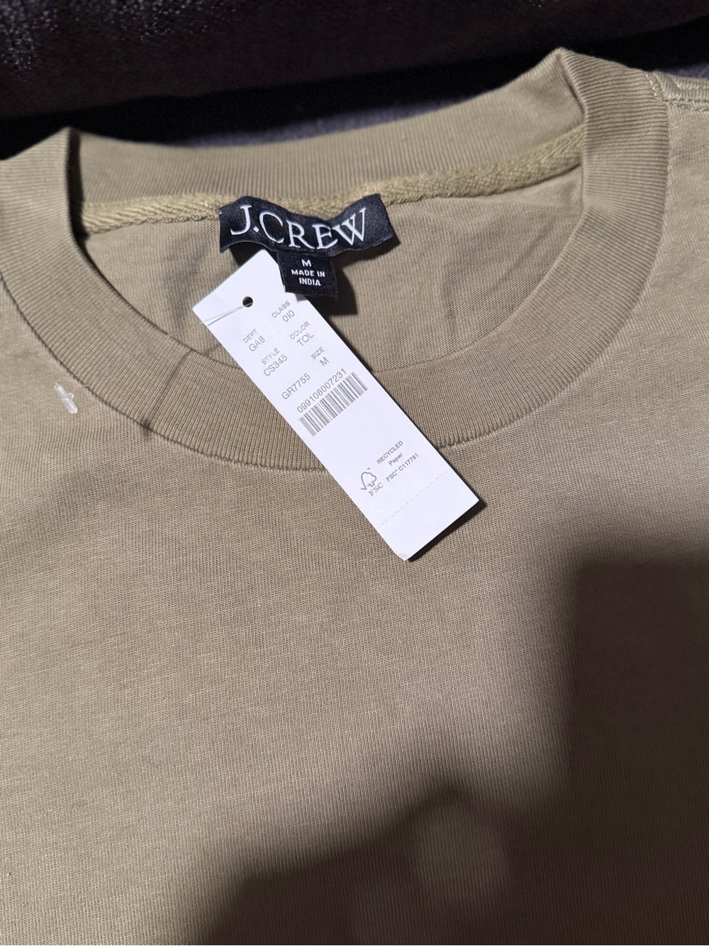 NWT Jcrew New Day Olive Eyelet Hem Tee - Women's Short Sleeve Top - Picture 5 of 5